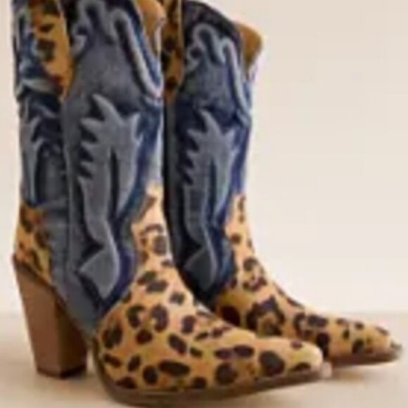 Dingo Tipsy Leopard  Leather Western Women's Boot 7.5 🆕⌚📦🏃💨🚚 - Picture 2 of 16